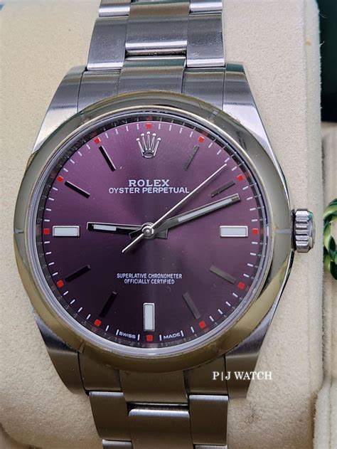 rolex 39mm red grape dial.